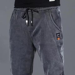 ストレッチジーンズメンズ大きいサイズルーズストレートカジュアルパンツ春と秋の耐久性と耐摩耗性労働保護ワークパンツ