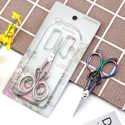 Butterfly-shaped vintage craft scissors, stainless steel embroidery thread snip, home use tea bag snip, office use scissors