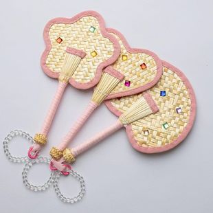 Xiaohongshu's Same Heart Fan Finished Product Summer Photo Diamond Flower DIY Cute Bracelet Wheat Straw Weaving Weidong