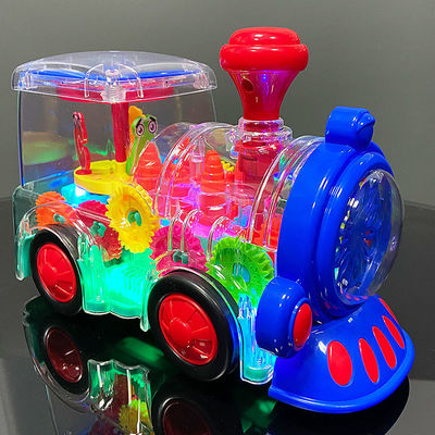 train Toys children Electric transparent puddle jumper Baby 0 Boys and girls music lighting gear Toy car