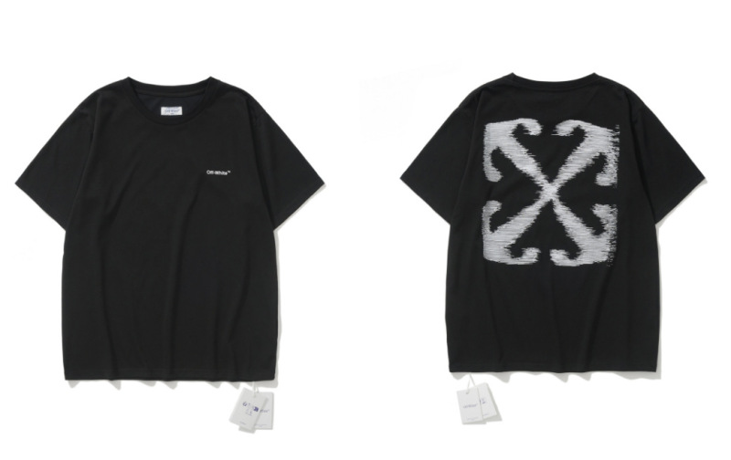 トレンディな漫画落書き油絵矢印半袖男性と女性ルーズカップル OFW 純綿半袖 Tシャツ夏 mk ゼブラ|undefined
