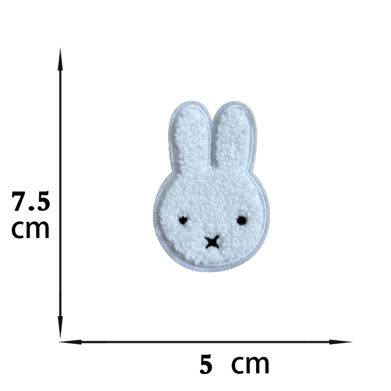 Miffy conejo parche de dibujos animados autoadhesivo sin costura ropa sin marcas agujeros de reparación chaqueta agujeros de bordado lindo