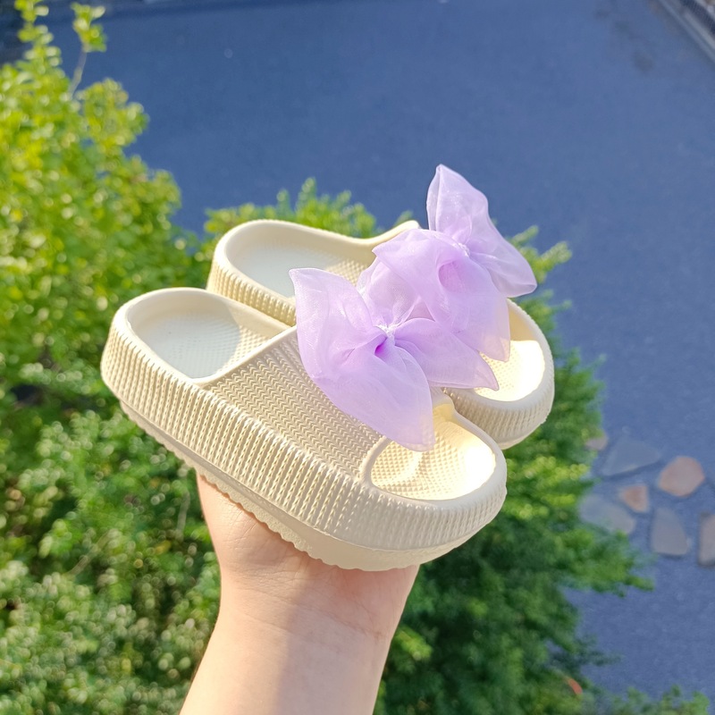 夏季儿童蝴蝶结拖鞋男女童室内防滑软底EVA萌拖可爱中小童亲子鞋|undefined