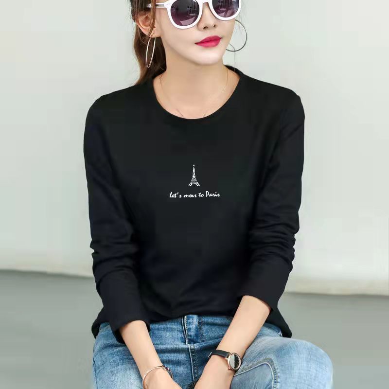 新疆綿高品質純綿白女性の長袖ルーズカジュアルラウンドネック春大きいサイズの新しいボトリングシャツ女性用|undefined