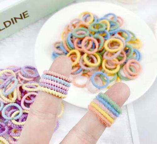 Children's baby rubber band does not hurt hair colorful small thumb ring high elastic thread toddler hair tie set seamless