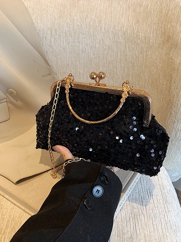 Winter fashionable shiny shoulder bag