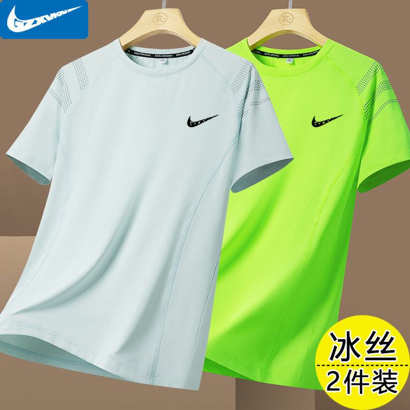 Drop Shipping Brand Summer Ice Silk ShorT-sleeved Loose Oversized T-shirT Thin Round Neck OuTdoor SporTs Top