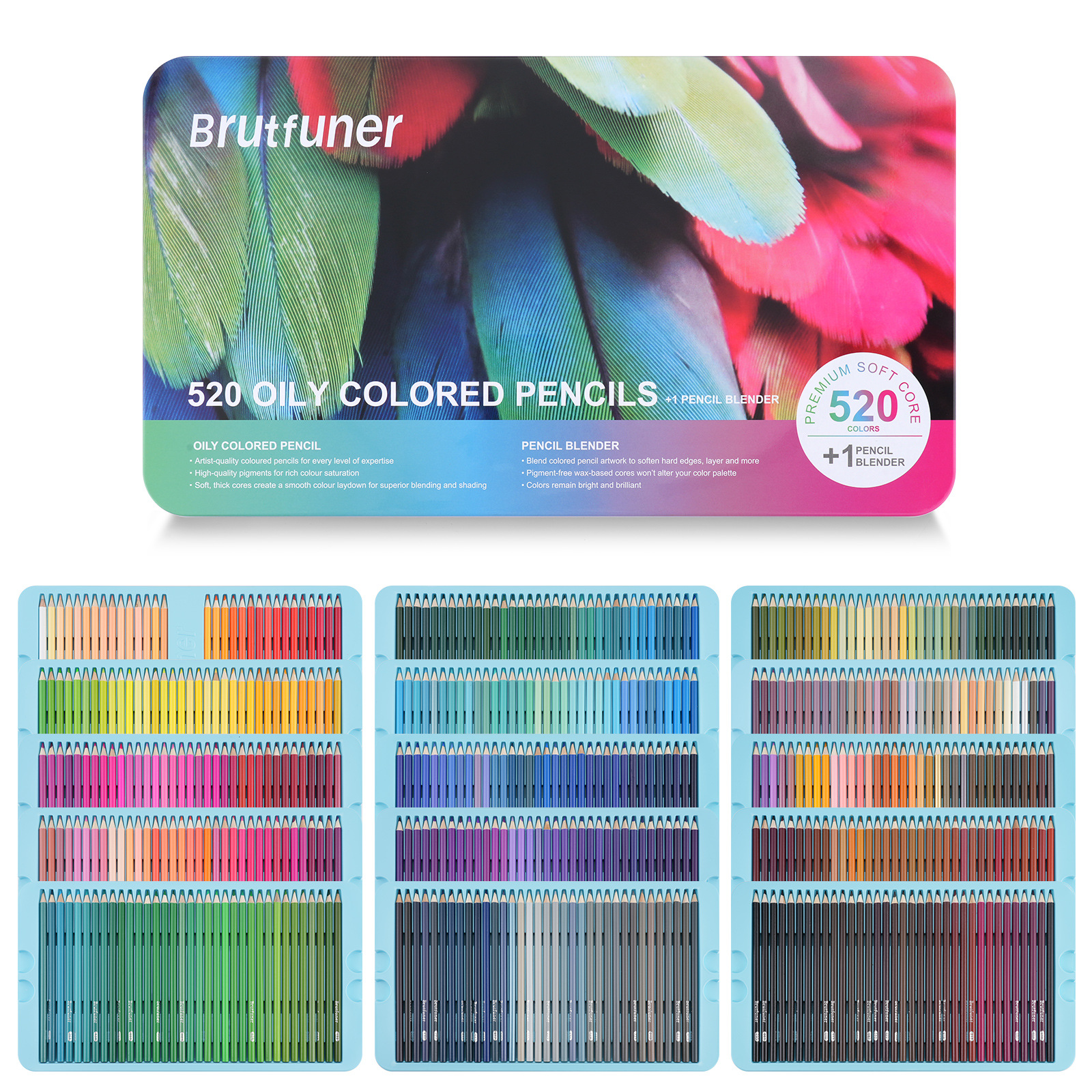 Lápiz de color transfronterizo 260 color aceitoso plomo de color 120 cepillo de plomo de color 520 color 180 color lápiz de color soluble en agua