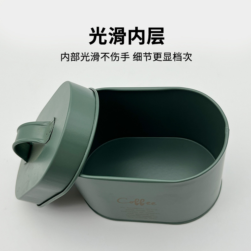 Granos de café personalizados transfronterizos latas de hierro Amazon tanque de almacenamiento nórdico pequeño tanque de almacenamiento de té alto valor facial