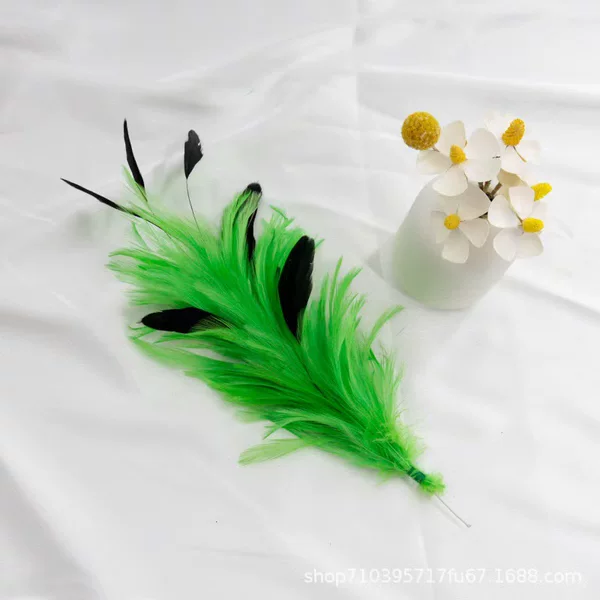 Feather Flower Head Flower with Dress Cheongsam Bridal Hair Accessories Latin Dance Headwear Big Red wine red Multicolor