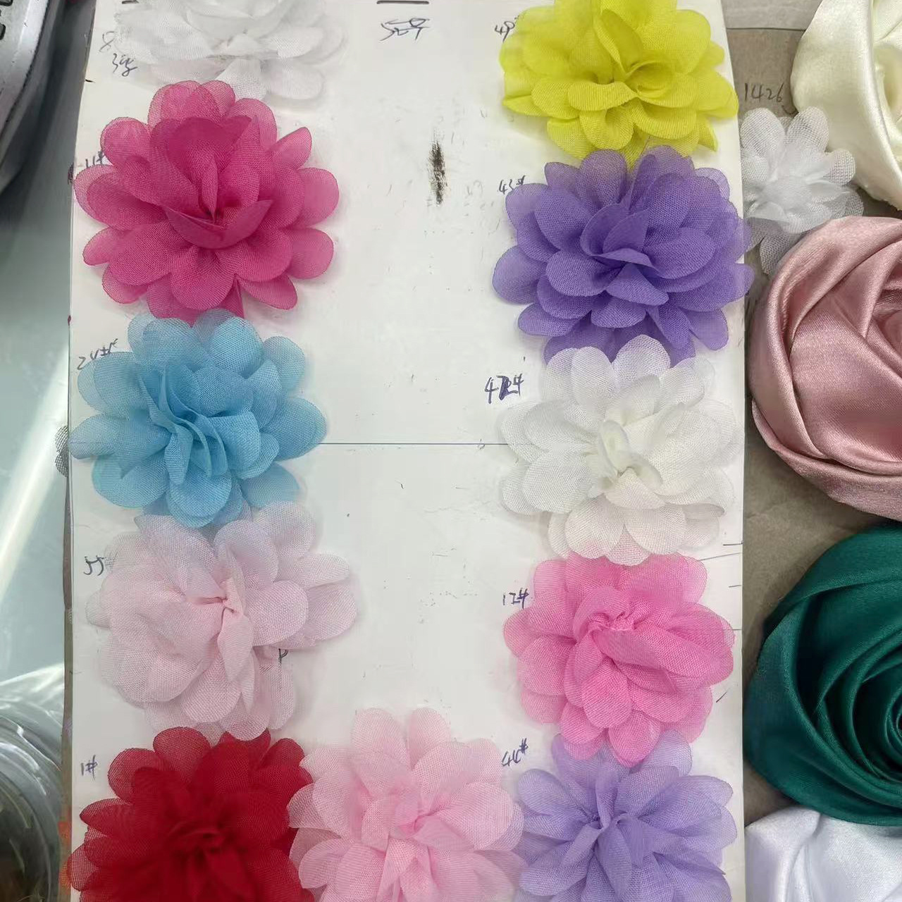 现货批发手工激光切割雪纺纱布艺花朵DIY儿童发饰饰品头花鞋帽