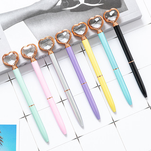 Love diamond pen spot wholesale heart-shaped pen hotel advertising gift pen printable logo love ballpoint pen