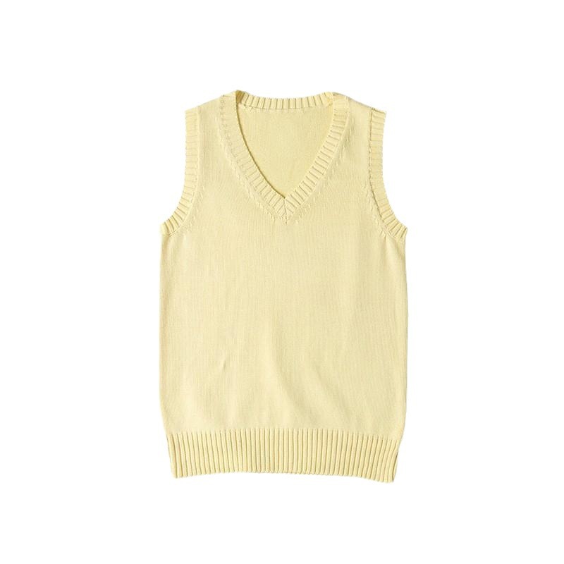 재고 기본 노인 LE JK 스웨터 조끼 가을과 겨울 일본 학생들은 V 넥 풀오버 니트 조끼를 착용합니다.