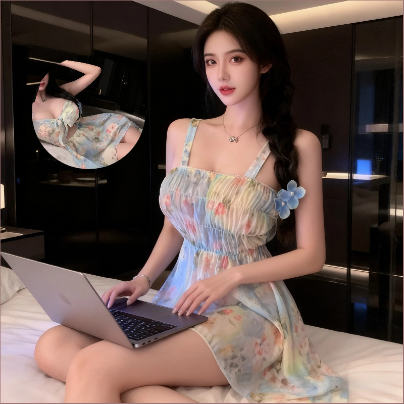 Guanyun Xia Yang Sexy Lingerie Reversible Pure Desire Camisole Nightdress Discreet Fairy Outing Dress See-Through