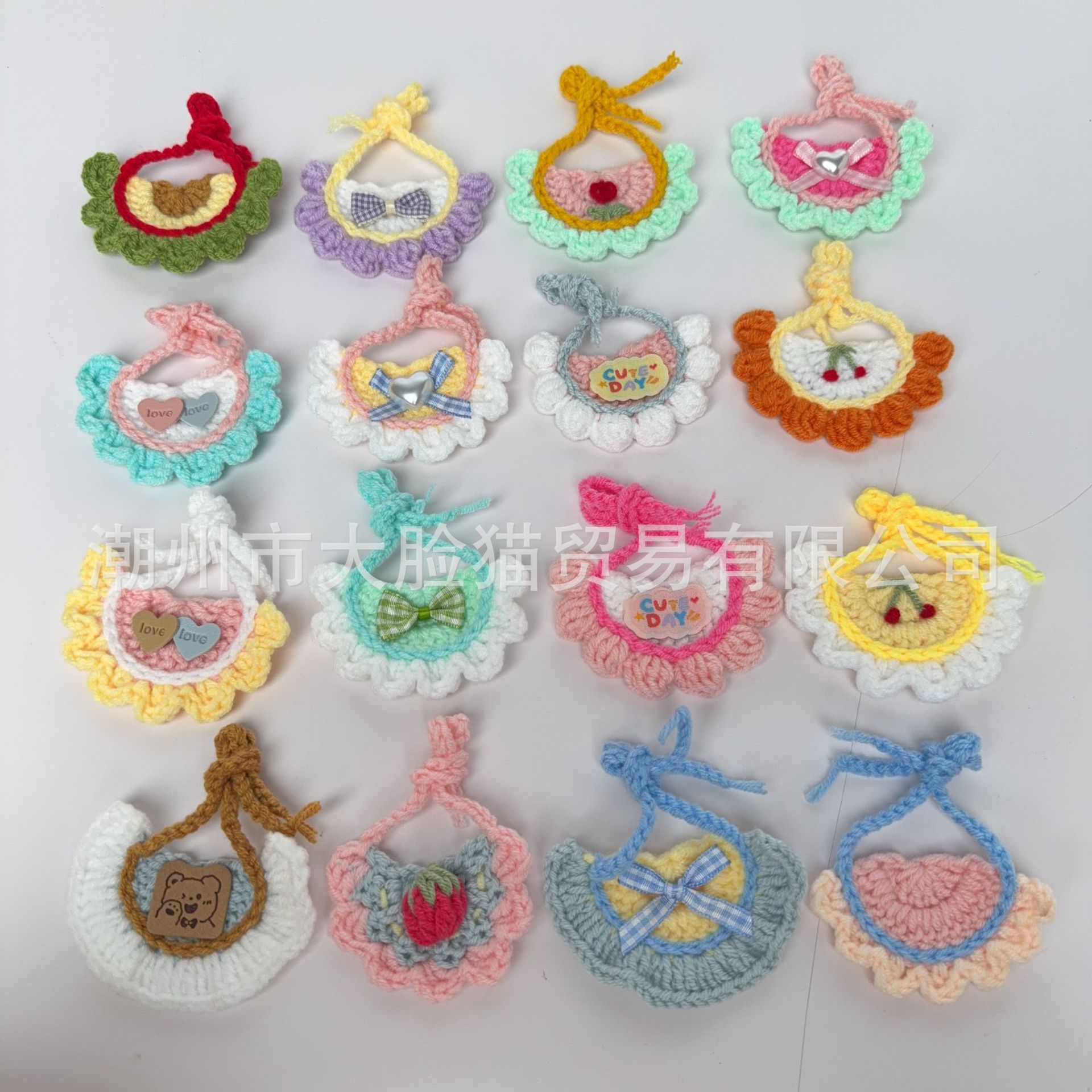 13cm Self-Deprecating Bear Bib Doll Clothes 10cm Cotton Doll Saliva Towel Doll Bib Handmade Crocheted Cute Accessories