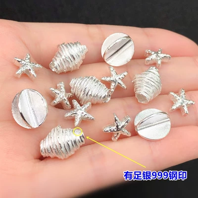 silver finely crafted starfish and conch: Zərgərlik ara hissələri