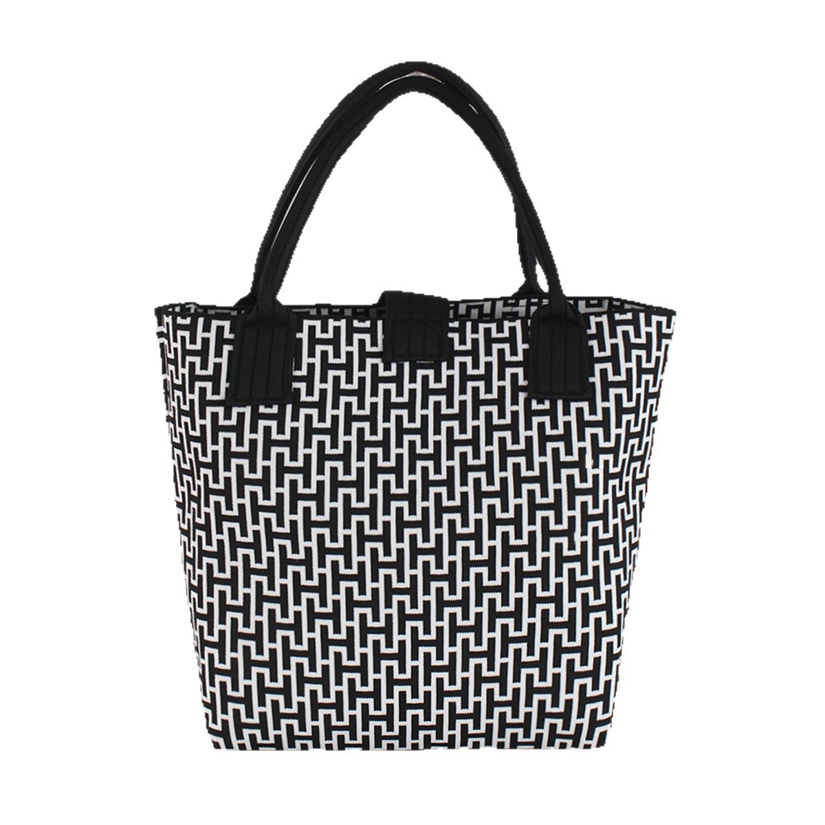 Bolso de tejido coreano de gran capacidad de transporte de moda de mil pájaros bolsos de mano casuales versátiles bolsos de bento image 5