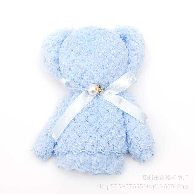 파인애플 무늬 블루 베어