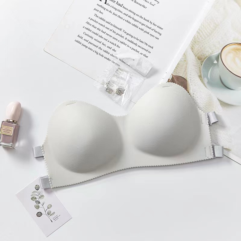 Alta calidad inalámbrico push-up tubo superior vestido de novia fuera del hombro entrega transparente correa de hombro de las mujeres belleza espalda ropa interior lote