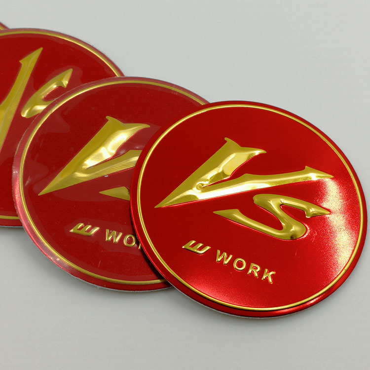 Cap 45MM 50MM | Qìchē Car logo - 50mm-vs-gold-letter-red-4pcspack