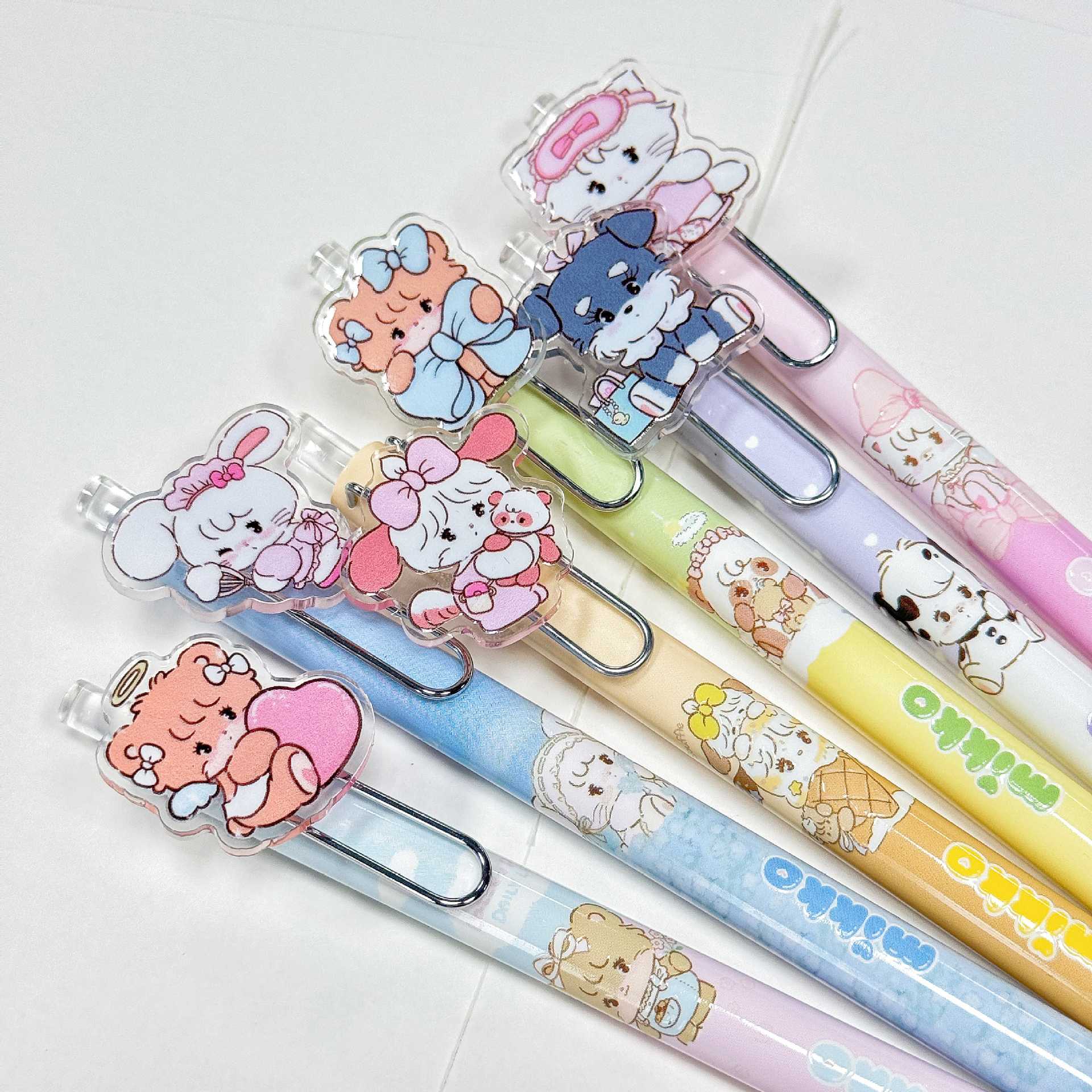 YSWH新型mikoo押し中性ペン高颜値パッチ低重心ペンタイプ書き滑らかサインペン黒