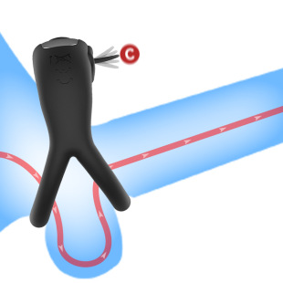 New Product Electric Triangle Locking Sperm Ring Scrotum Massager USB Charging Solid Sperm Ring Delayed Male Masturbation Device