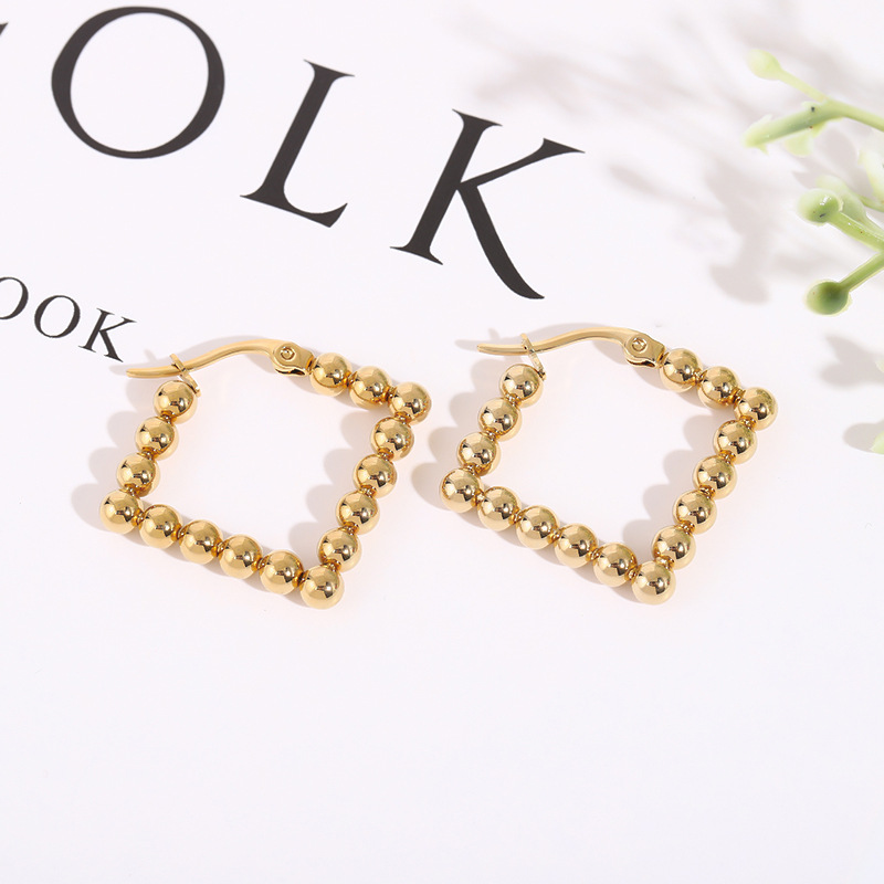 1 Pair Basic Retro Geometric Plating 201 Stainless Steel Gold Plated Earrings display picture 4