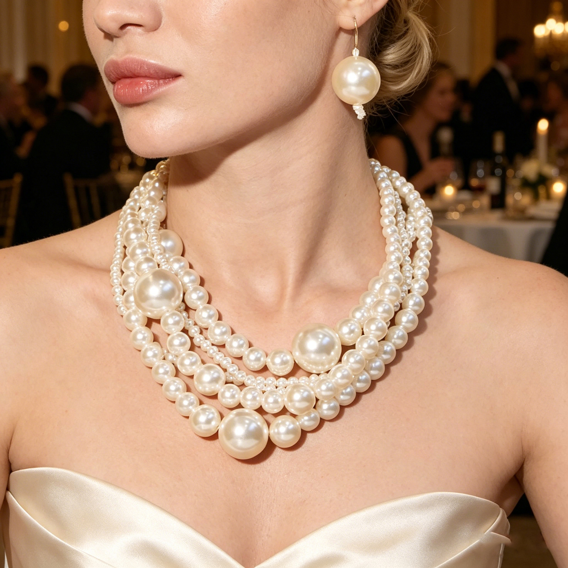 Genuine elegant necklace from pearl