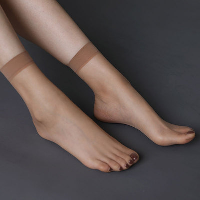 0D flesh color stockings women's ultra-thin socks short socks thin summer tiptoe transparent seamless invisible silk short Crystal socks