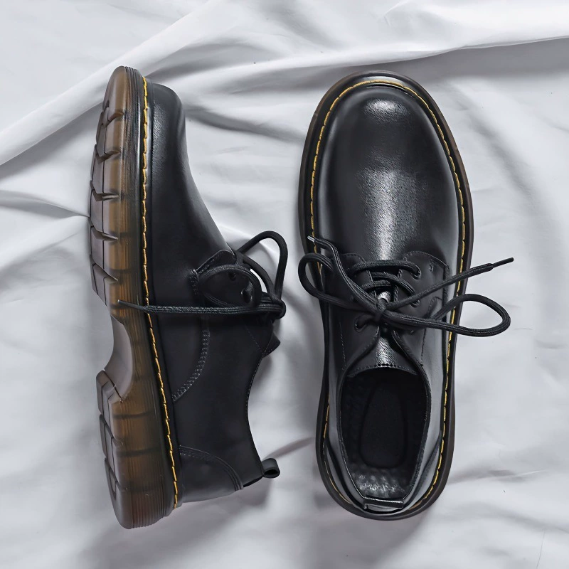 Низкие кожаные туфли Martens, английский стиль, натуральная кожа, крупная платформа, 38–44