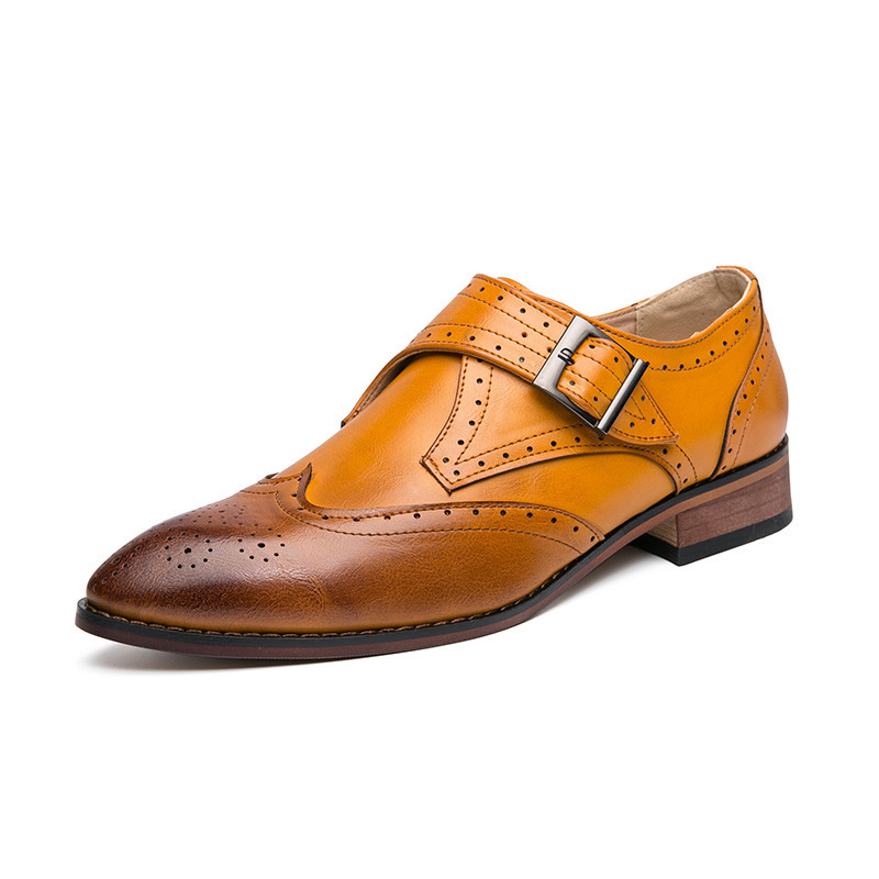 Chaussures Derby classiques pour hommes, chaussures en cuir à blocs de couleurs, chaussures de mariage, nouvelle mode_voghion.com