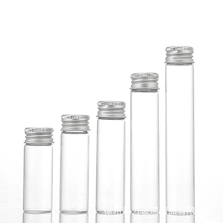 定制厂家银色铝盖22mm螺口管制瓶沉香线香包装瓶漂流许愿瓶糖果瓶