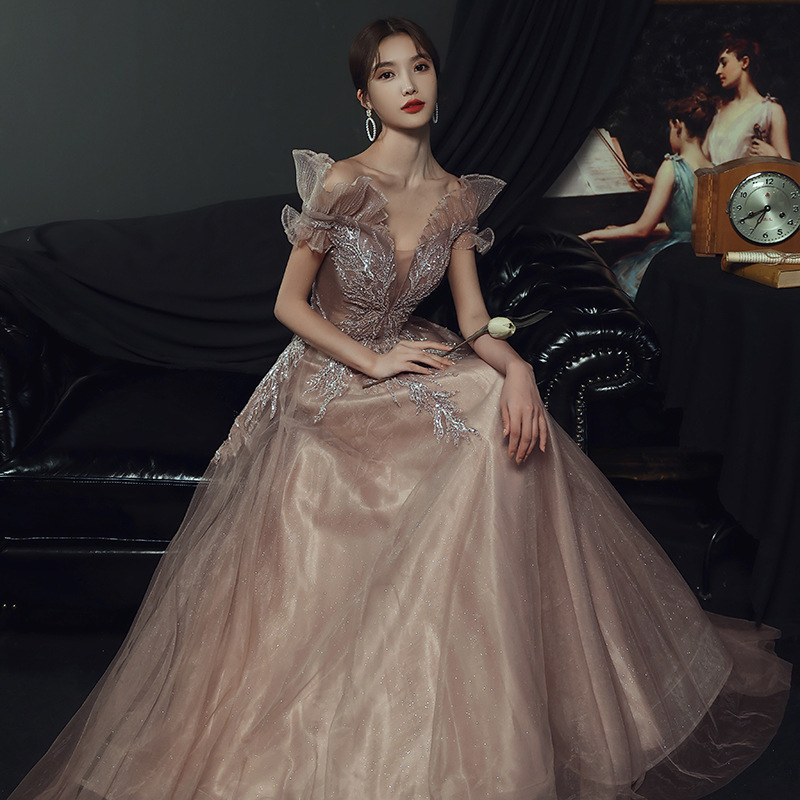 Vestido de noche para mujer 2026, nuevo modelo de verano, ajustado, estilo hada, elegante, resistente, para anfitriona, celebridades, vestido largo para fiesta anual