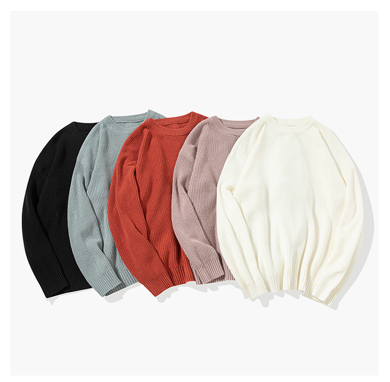 Men's Clothing Autumn and winter thick loose youth spot cotton round neck men's clothing loose casual knit sweater men_voghion.com