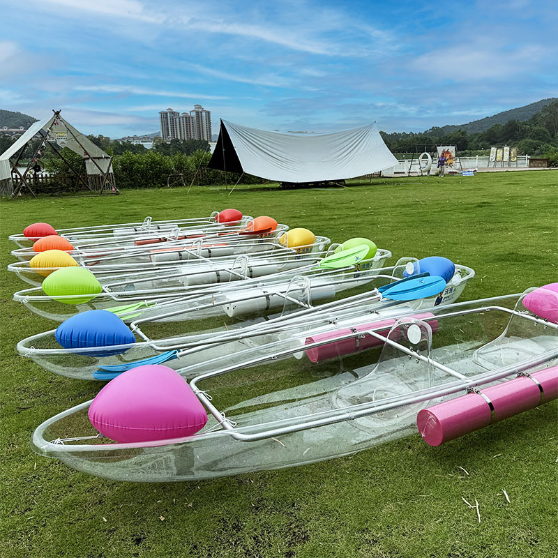 Barco transparente Wolang para dos personas, barco de cristal, barco de cristal famoso en internet, piscina, lugar panorámico, barco transparente para tomar fotografías