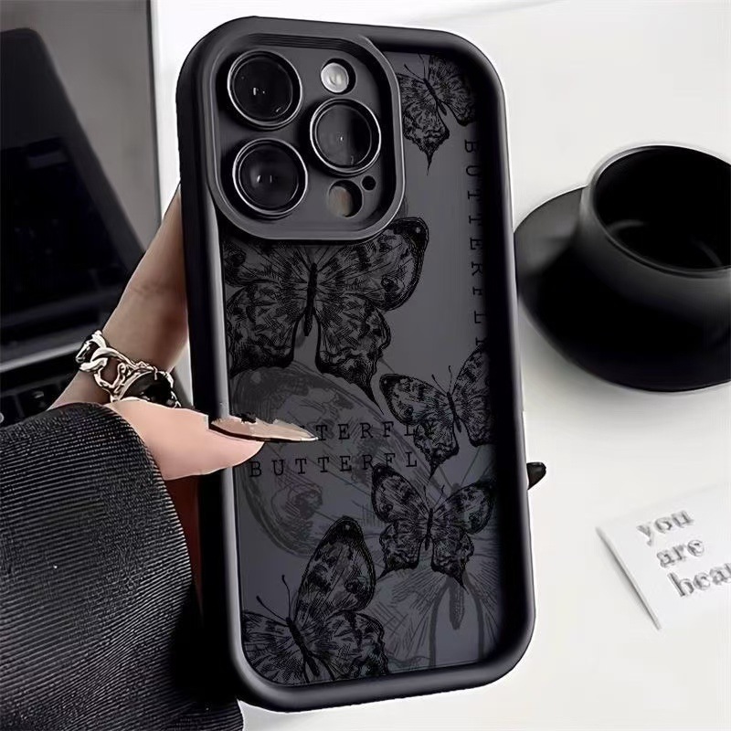 Mariposa retro para iPhone 16pro funda para teléfono móvil Apple 15 anti-caída 14 Japón y Corea del Sur 13promax nuevo 12x