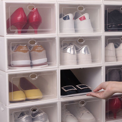 收納鞋架塑料收納盒防塵鞋子鞋櫃網紅家用簡易透明鞋盒壹件批發