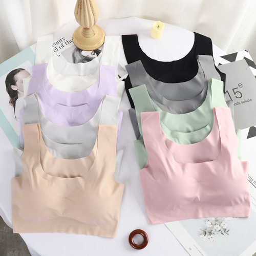 Anxin generation sleep beauty back bra without rims push-up seamless large size shockproof vest yoga sports bra for women