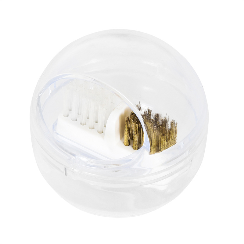 Cepillo de limpieza de cabezal de pulido de uñas transfronterizo suave y duro cepillo de alambre de cobre de doble uso que no se ejecuta Limpiador de cabezal de molienda gris