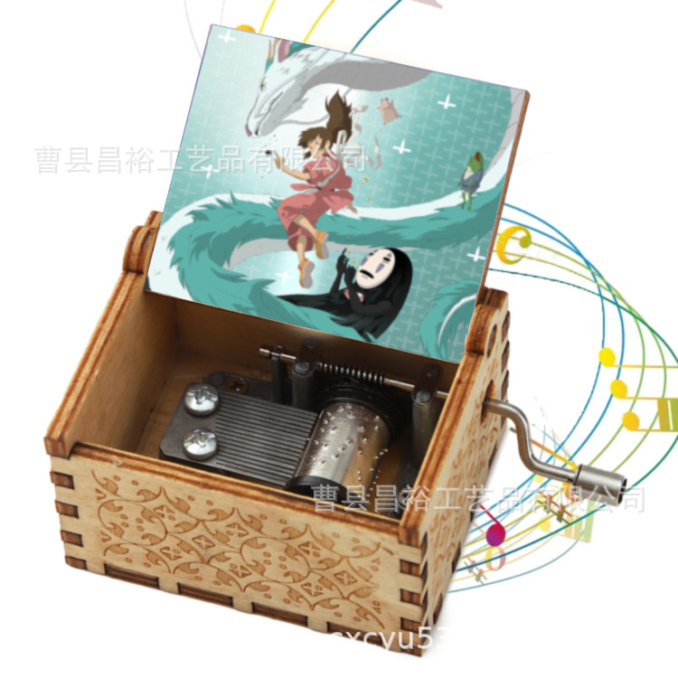 木製の手作りオルゴール創意カラープリント千と千尋のオルゴール木製の手を振ってオルゴールクロスボーダー専用です。