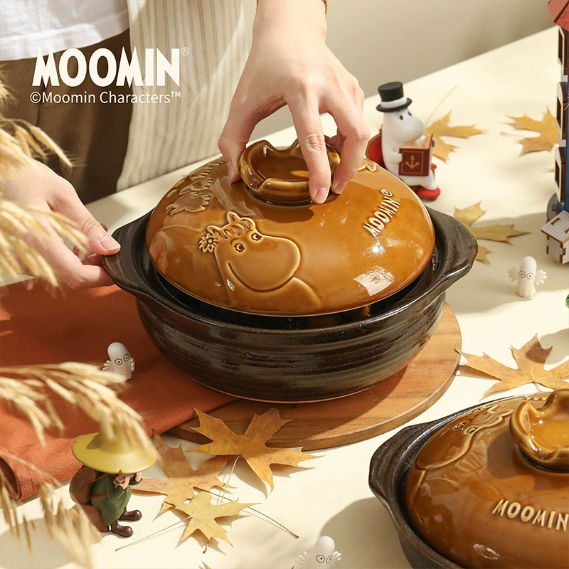 Оригинальная авторизованная каменная кастрюля Moomin Maillard, коричневая, жаропрочная, для газовой и электрической керамической плиты, универсальная
