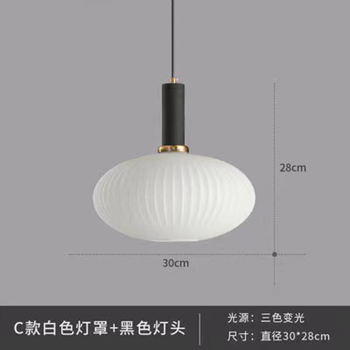 Lámpara colgante nórdica para bar y restaurante, lámpara de noche minimalista, linterna creativa a rayas, lámpara colgante pequeña de cristal retro japonesa de una sola cabeza