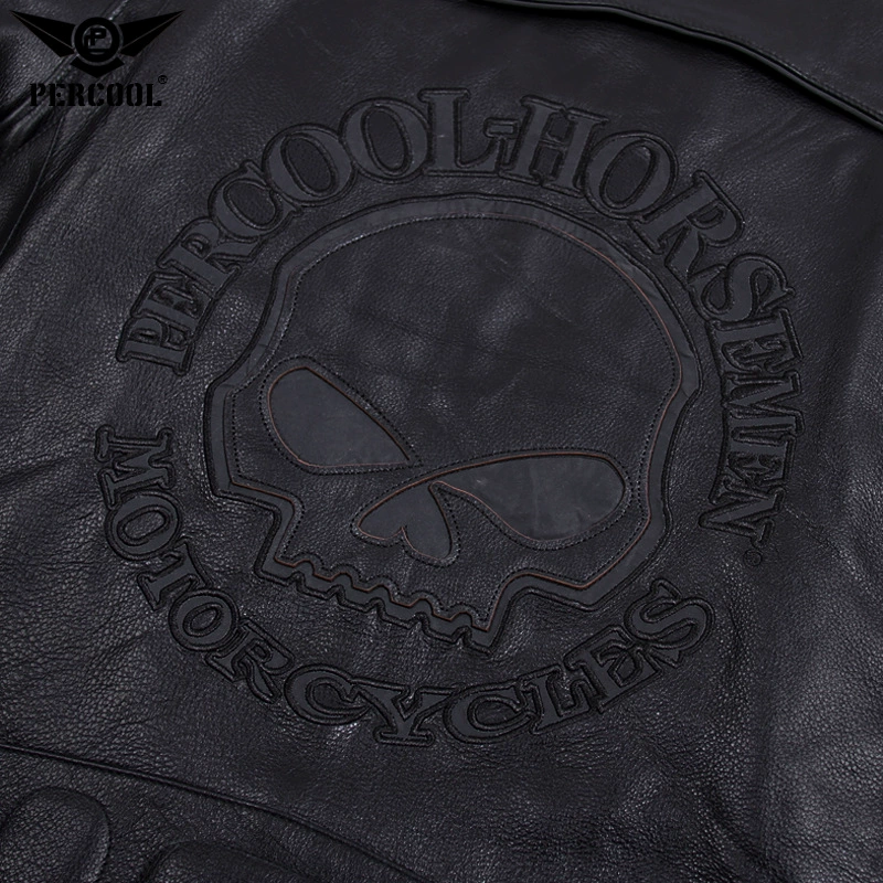 Leather jersey, short jacket, genuine leather, with embroidery