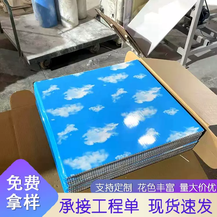 定制 PVC方板吊顶板60*60扣板603595外贸出口加工7MM吊顶板