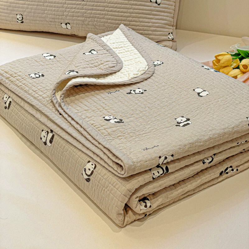 Высокотемпературная стирка 100% двухсторонняя хлопковая хлопковая крышка кровати, хлопчатобумажная простыня, четыре сезона универсальная татами