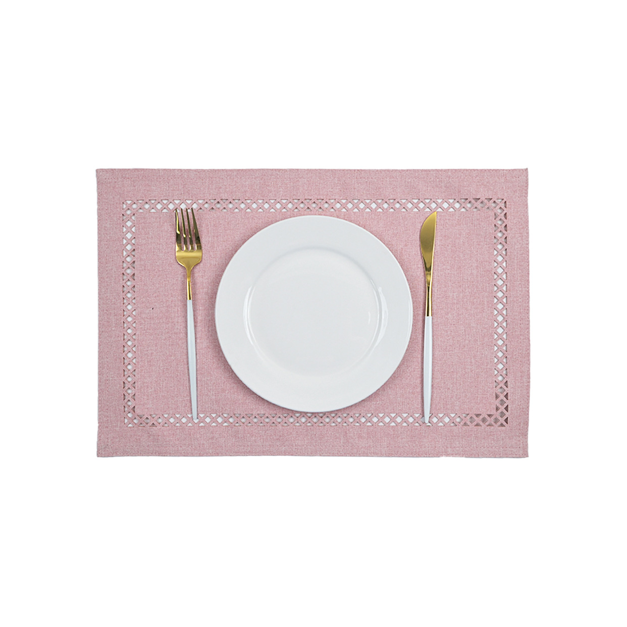 Nuevo alfombra de lino hueco cojín de tela de doble capa lavable antideslizante aislamiento térmico cojín de mesa cojín de taza cojín de hotel