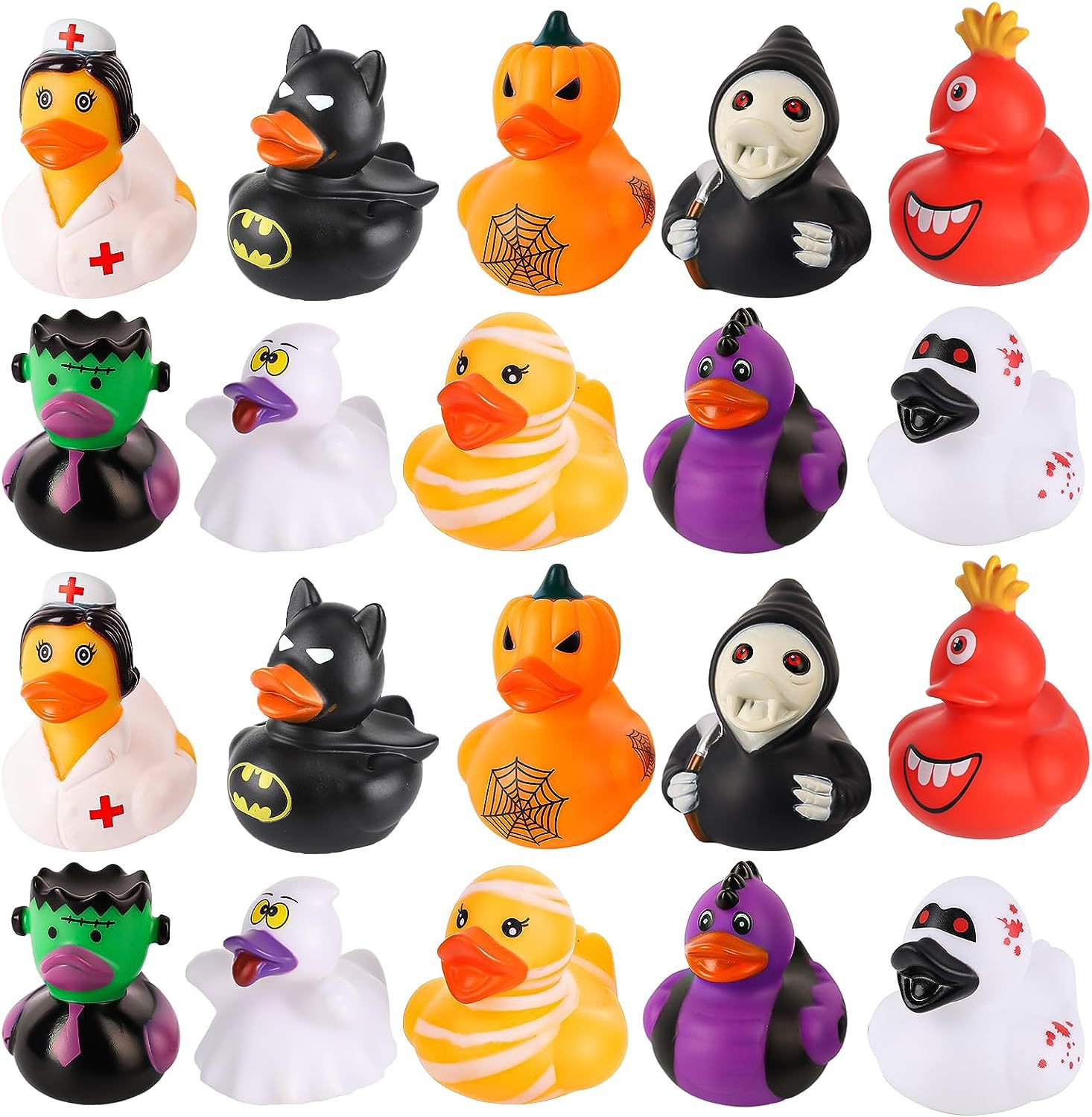 12 piezas de juguetes de patos de Halloween divertidos juguetes de baño de patos temáticos de Halloween fiesta de colores lindos