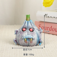 国境を越えたハロウィーンシーンの装飾品、吸血鬼のニンニク樹脂製ホームデコレーション、玄関やリビングの小道具、クリエイティブなホームデコレーション