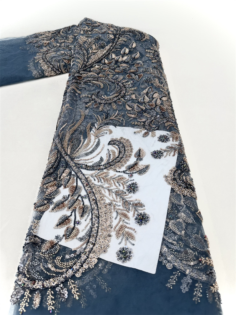 Tejido de bordado de encaje de tubo de sequilla comercio exterior transfronterizo spot vestido de boda vestido de noche vestido de mujer tela