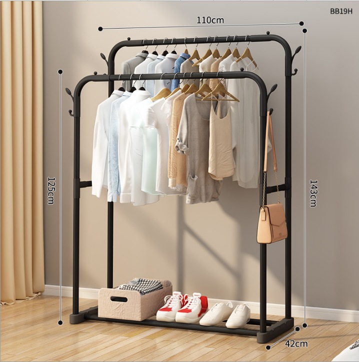 블랙 100cm 더블 로드 [코트 후크]